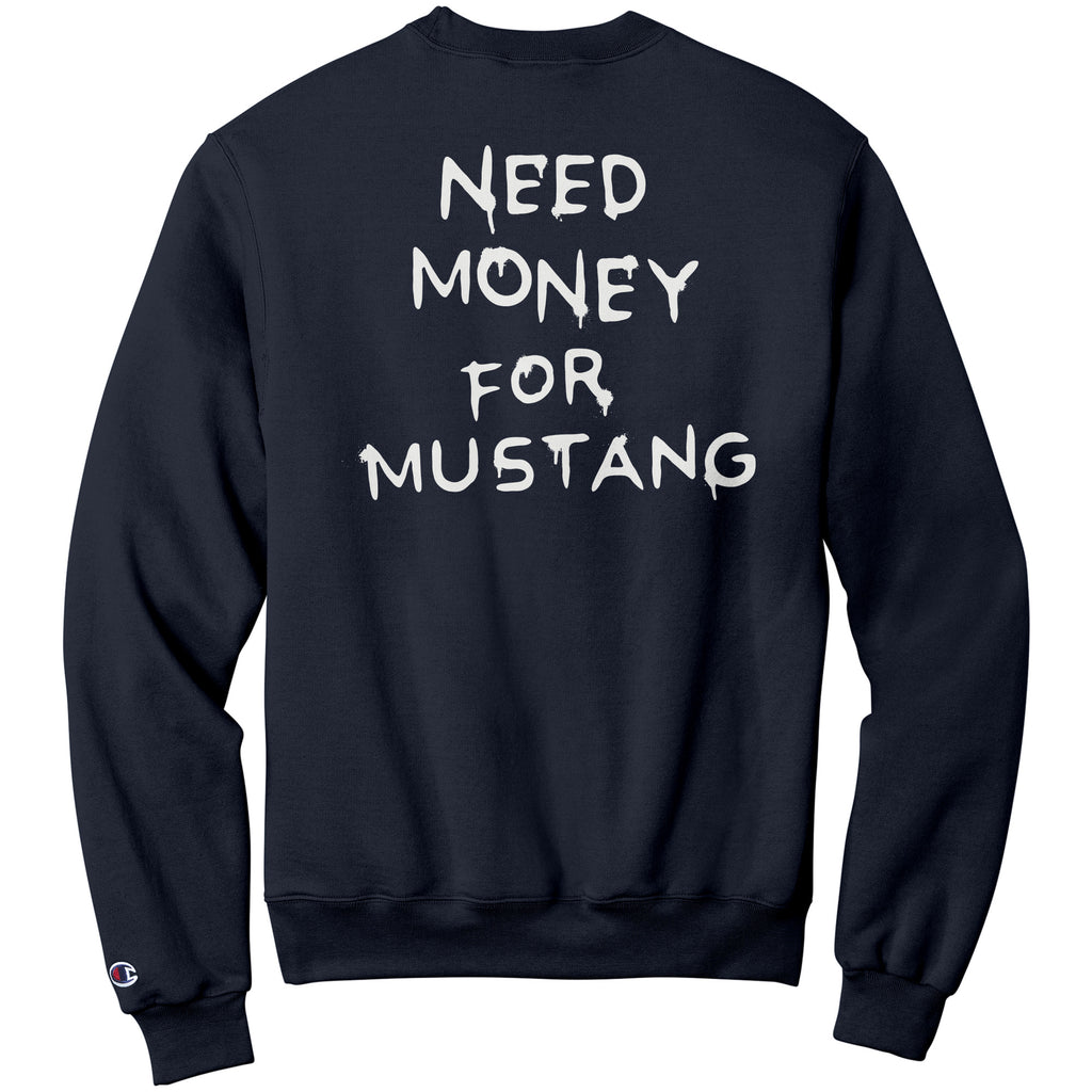 teelaunch Need Money for Mustang Sweatshirt Shop Now Navy XL